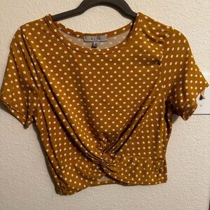 Gaze Mustard Polka Dot Crop Top